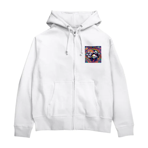 たくさんカラフルパンダ🐼 Zip Hoodie