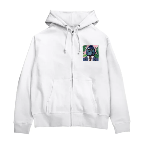 サラリーマン・ゴリラ Zip Hoodie