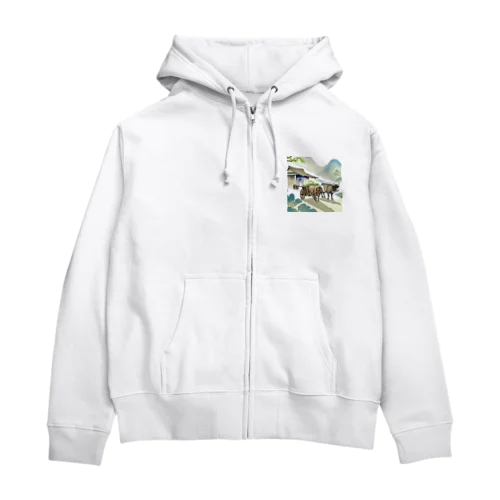 牛車　その一 Zip Hoodie