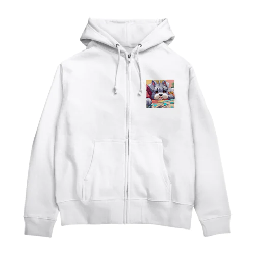 ふわふわシュナウザーちゃん Zip Hoodie