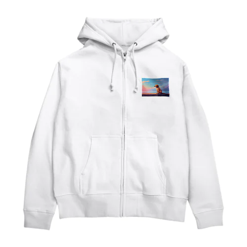 ワンちゃん Zip Hoodie