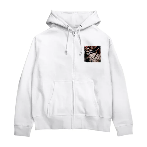 毛筆 Zip Hoodie