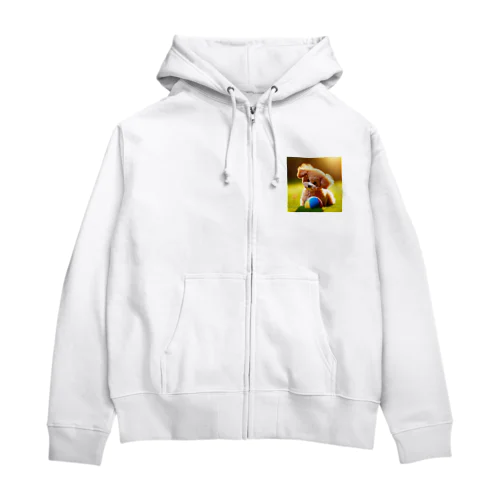 トイプードルのさんちゃん遊び疲れた Zip Hoodie