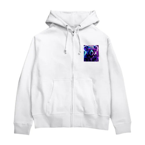 リアルな眼鏡コアラ Zip Hoodie