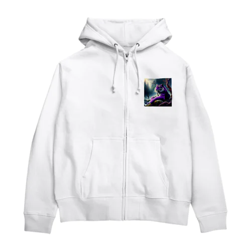  紫色なトラ Zip Hoodie