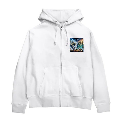 奇跡の探索者：子猫たちの魔法の旅 Zip Hoodie