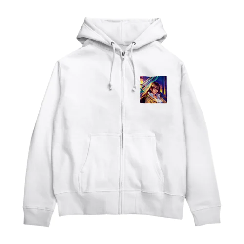 可愛い女の子 Zip Hoodie