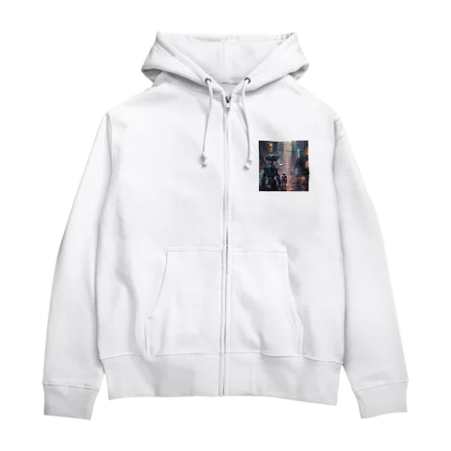 近未来ロボット Zip Hoodie