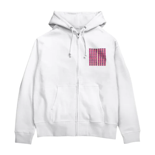 縞柄a Zip Hoodie