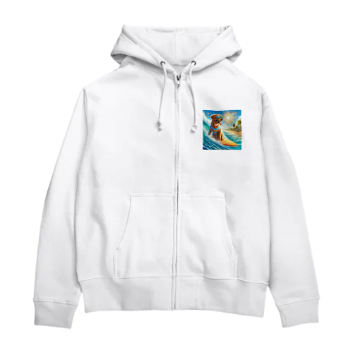 犬サーフィン Zip Hoodie