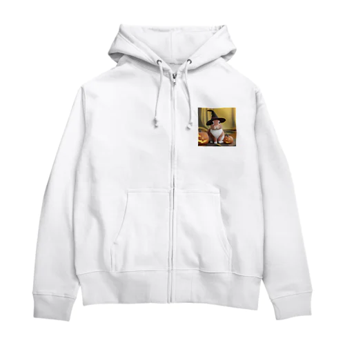 ハロウィンのうさぎ Zip Hoodie