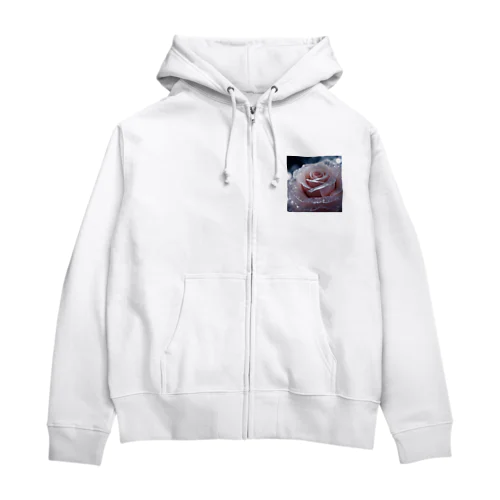 幻想的な氷の薔薇 Zip Hoodie