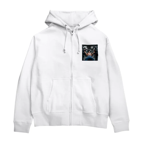 筋トレの定番、ベンチプレス！ Zip Hoodie