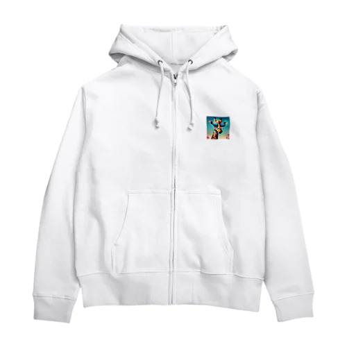 サングラスをかけたキリン Zip Hoodie