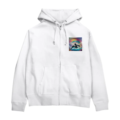 シャチ Zip Hoodie