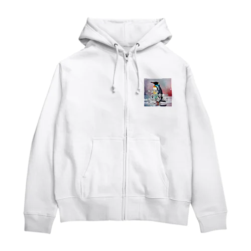 いきることペンギン Zip Hoodie