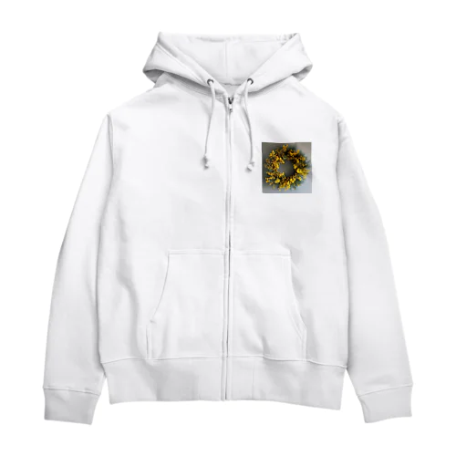 ミモザの花をりース　なでしこ1478 Zip Hoodie