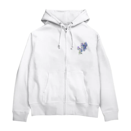 ブルーパプルの色のスイトピー　なでしこ1478 Zip Hoodie