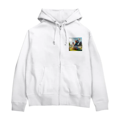 明るい子供のハト Zip Hoodie