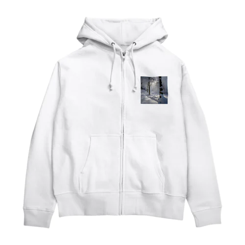 美しい雪景色グッズ Zip Hoodie