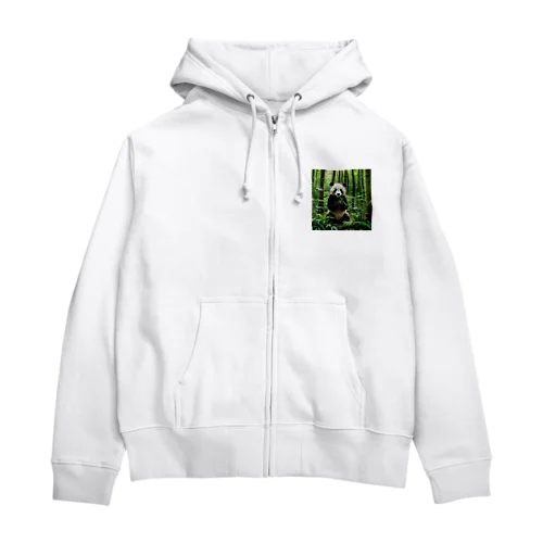 竹藪にたたずむパンダ Zip Hoodie