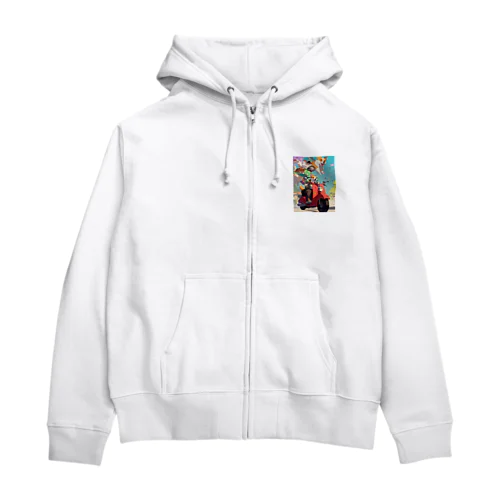 ワンちゃん休日を楽しむ　なでしこ1478 Zip Hoodie