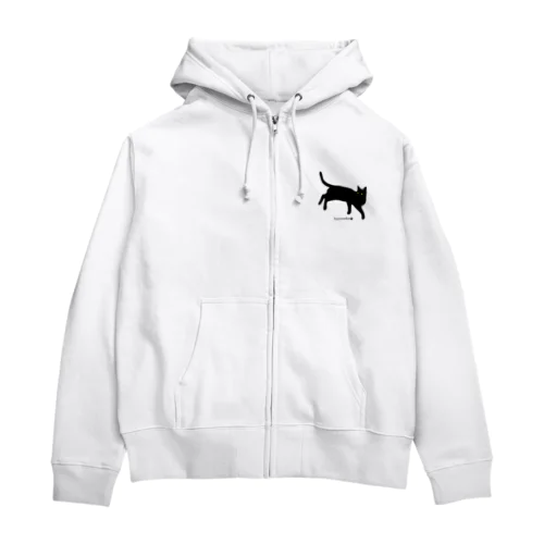 見返り美ニャン　黒猫 Zip Hoodie