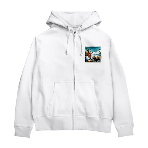 キャップ犬1 Zip Hoodie