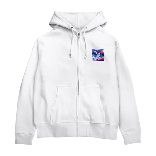 虹をかけるイルカ Zip Hoodie