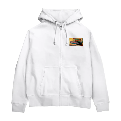 レトロな車 Zip Hoodie