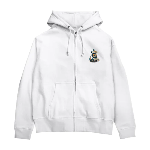 いろいろと四角いレトロなガラクタロボットくん Zip Hoodie