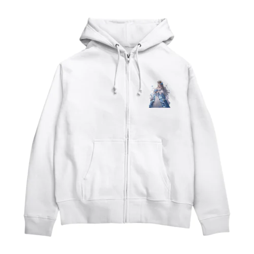 クｲーン美しい、ブルー　なでしこ1478 Zip Hoodie