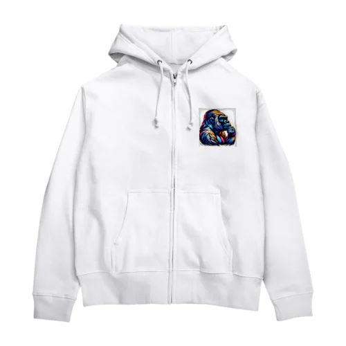 おとぼけゴリラの横顔 Zip Hoodie