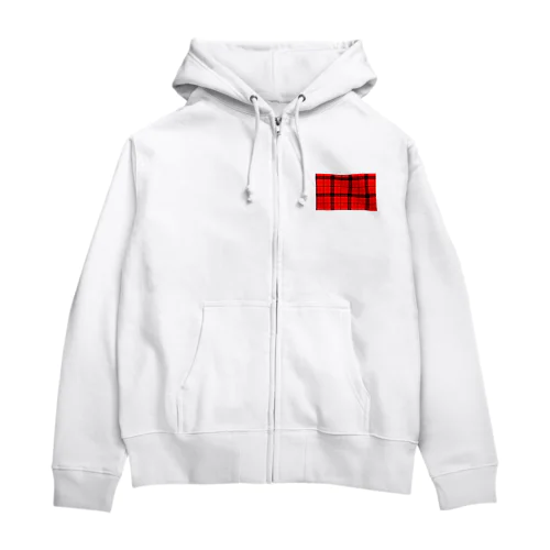 チェック（赤） Zip Hoodie