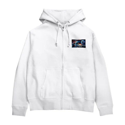 星を見つめる猫 Zip Hoodie