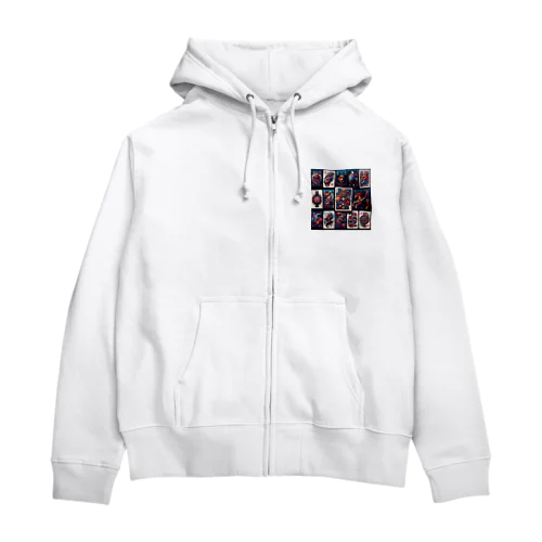 トランプデザイン Zip Hoodie