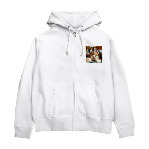 お昼寝にゃんこNo.5 Zip Hoodie