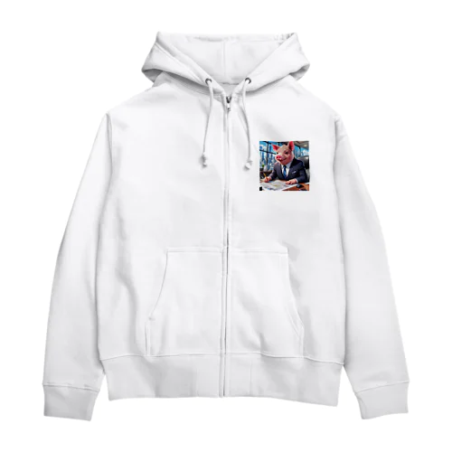 会社のをするみにぶた検討事業戦略 Zip Hoodie