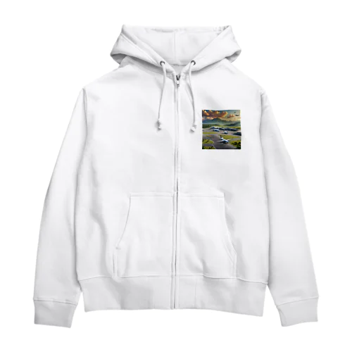 お洒落な常夏の空港風景 Zip Hoodie