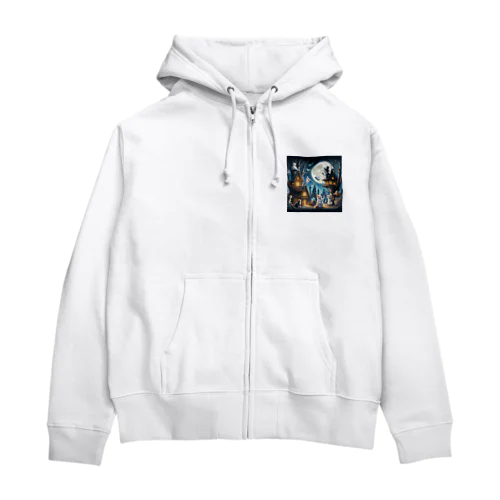 猫と妖精の暮らす世界 Zip Hoodie