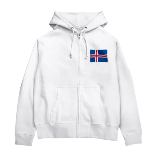 アイスランドの国旗 Zip Hoodie