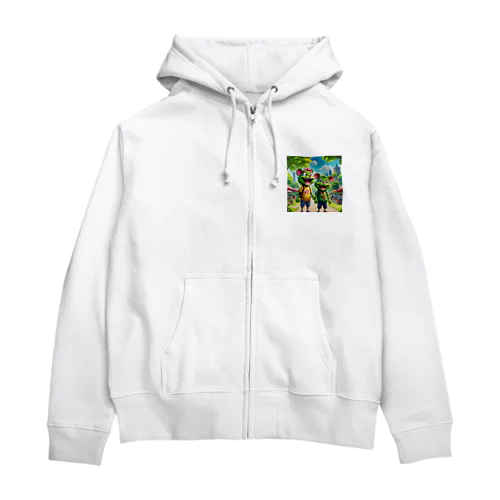 モンスターの仲良し兄弟 Zip Hoodie