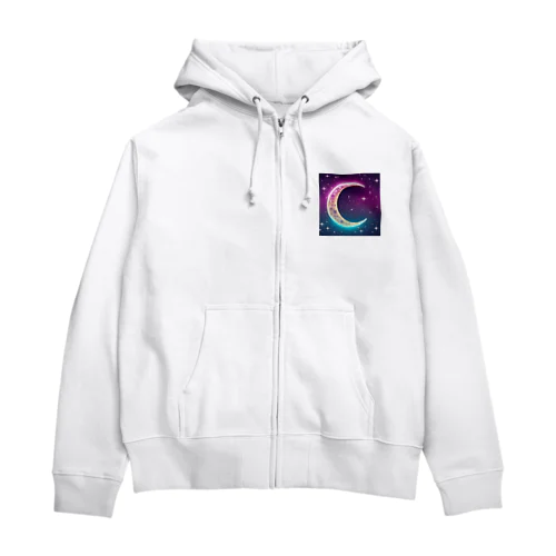 グラデーションネオンカラームーン Zip Hoodie