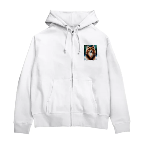 ポメラニアンのポーくん Zip Hoodie