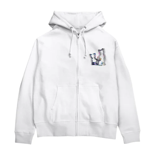 星雲と枠ねこ子ねこ Zip Hoodie