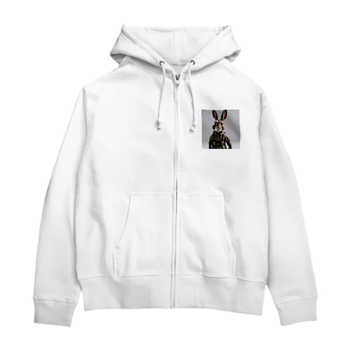 軍人ウサギ#9 Zip Hoodie