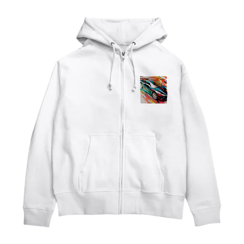 速さの彩り: 動きを捉えたアート Zip Hoodie