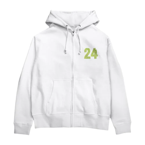 24番 green Zip Hoodie