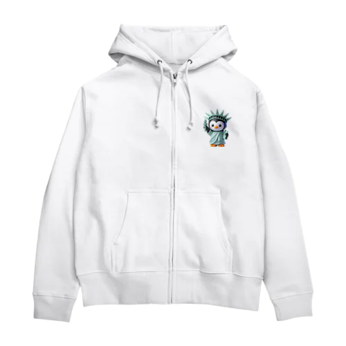 自由のペンギン像 Zip Hoodie