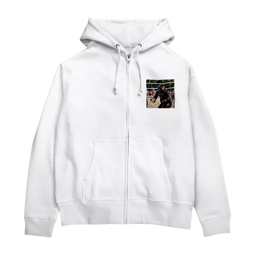 ビーチバレーしてるゴリラ Zip Hoodie